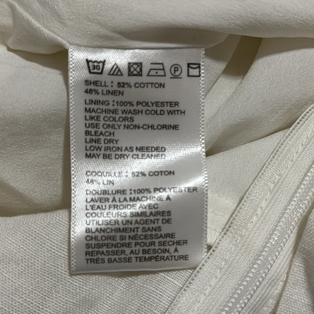 Urban Outfitters UO Ruby Linen Surplice Jumpsuit White Waist Tie Pockets NWT-6 - Picture 10 of 10